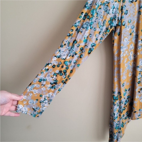 LOGO by Lori Goldstein Asymmetrical Blue and Tan Tunic - Picture 4 of 8